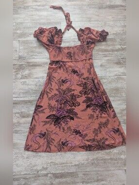 Anthropologie Rosewood Floral Halter Midi Dress
